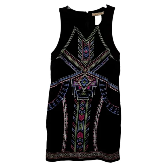 Flying Tomato Black Neon Aztec SouthWest Shift Pencil Short NWOT Dress Sz Small - Picture 6 of 11